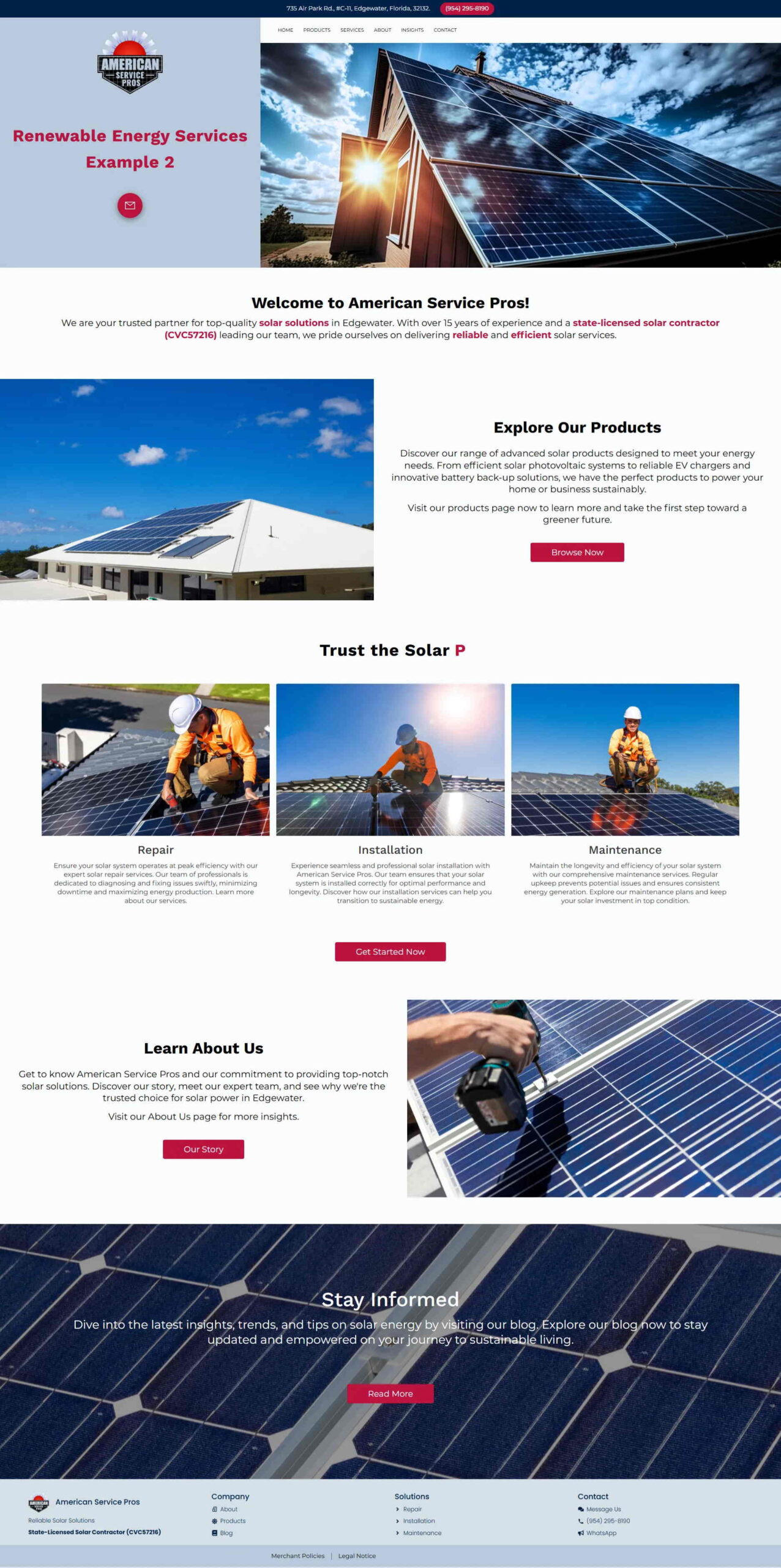 American Service Pros website