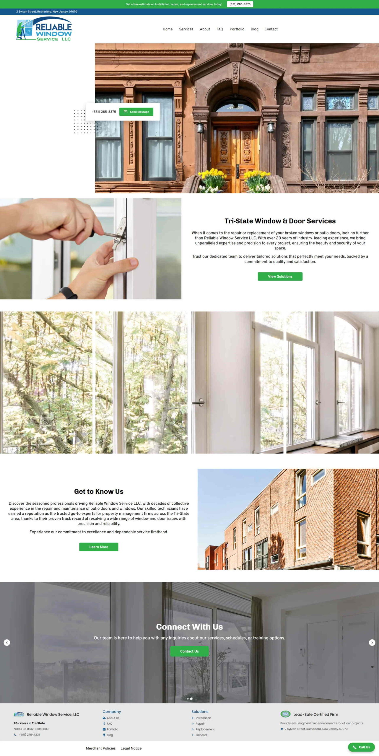 Reliable Window Service website